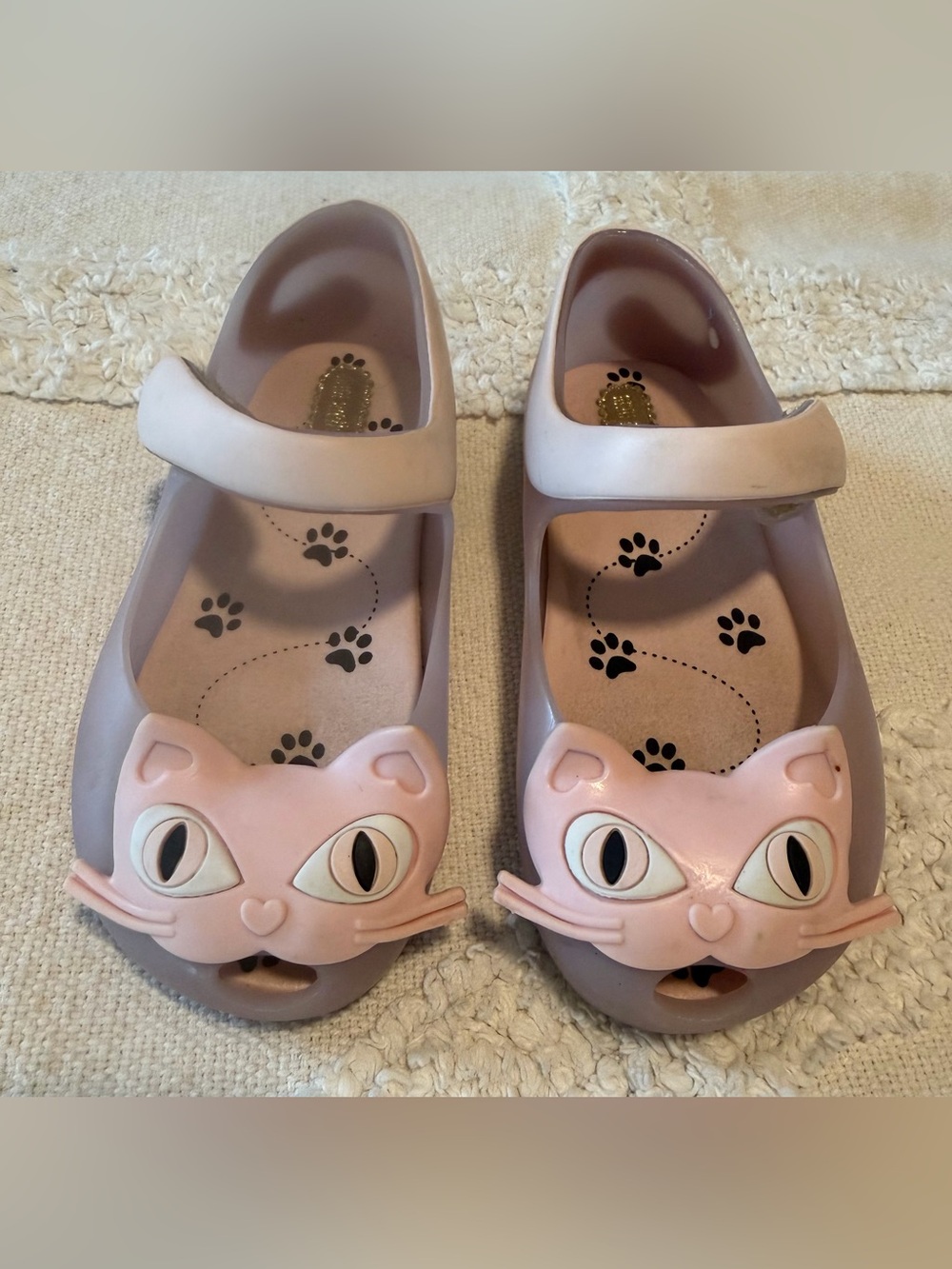 Mini Melissa Pink Cat Mary Jane shoes girls size 8US